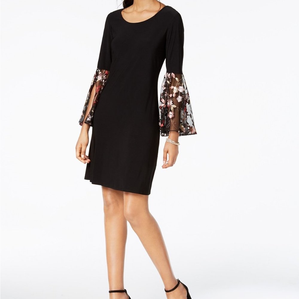 MSK Embroidered Bell-Sleeve Dress